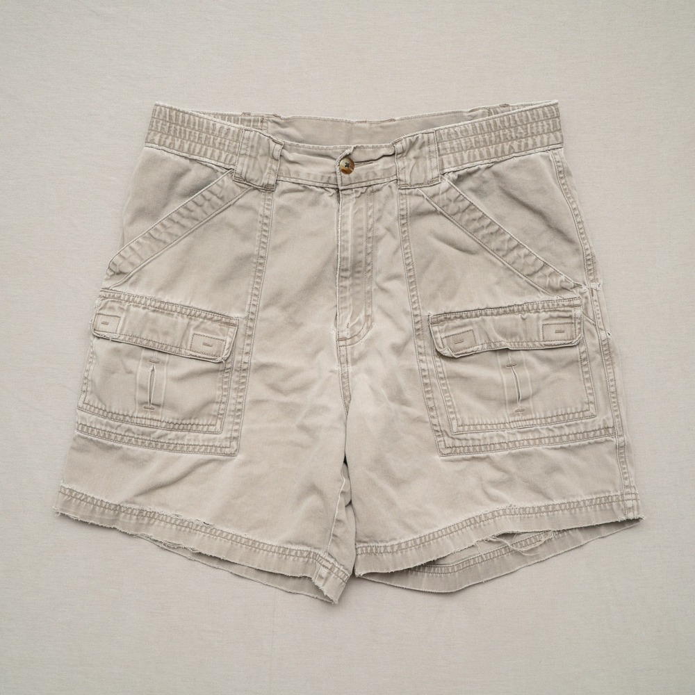 Vintage Hiking Cargo Shorts Neutral Earth Tone Baggy Outdoors Gorp 34x6‎